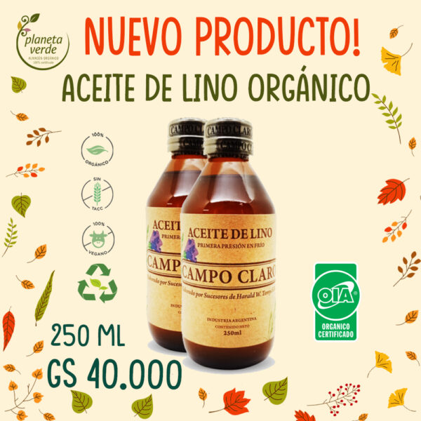 Aceite de Lino Orgánico Planeta Verde