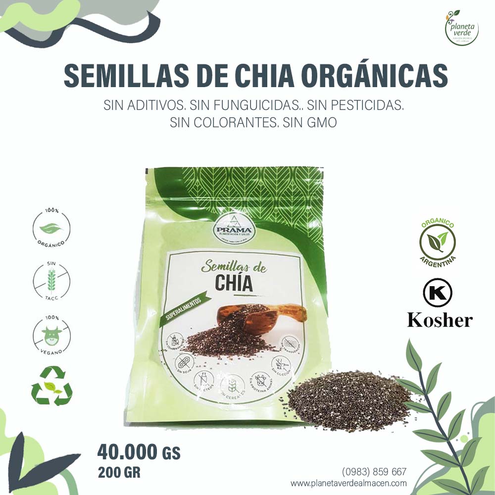 Semillas de Chía enteras Orgánicas