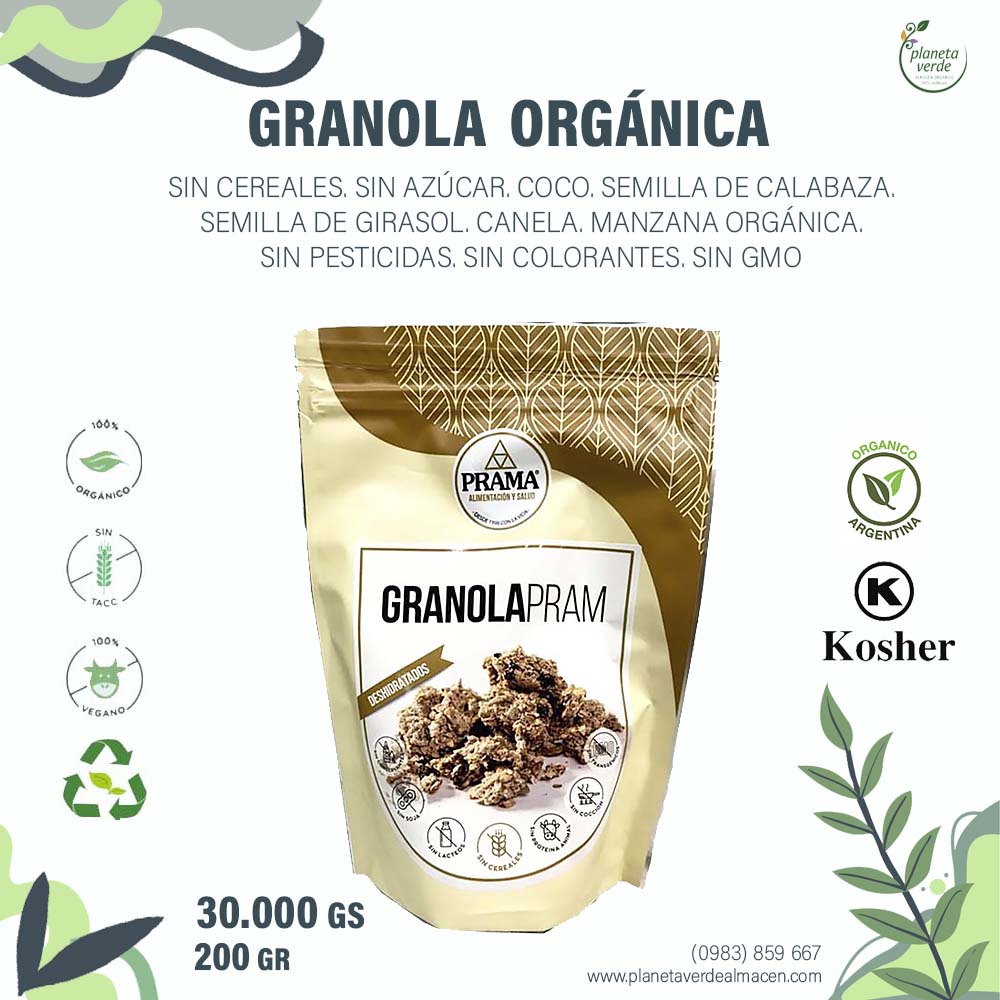 Granola Orgánica Baja en Glucosa. Low Carb
