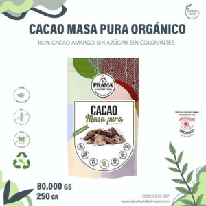 Cacao Amargo Orgánico Masa Pura
