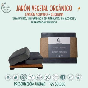 Jabón Vegetal Orgánico - carbón activado - glicerina