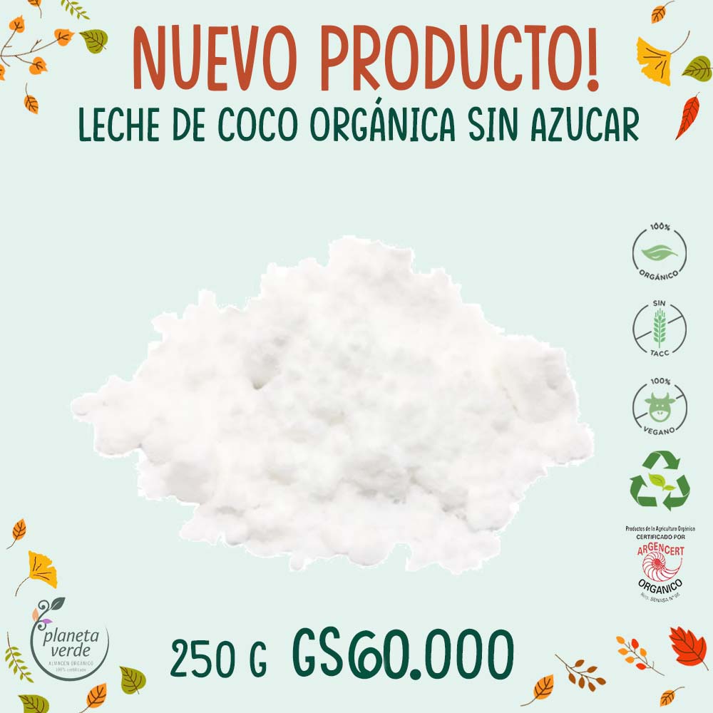 Leche de Coco en polvo sin azúcar Orgánico