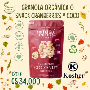 Snack o Granola de Cranberries y Coco Orgánico