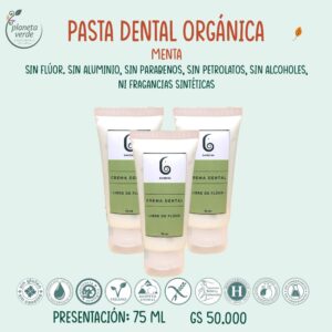 Pasta Dental Orgánica - Sin Flúor - Sabor Menta
