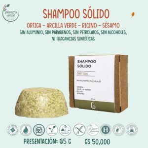 Shampo Sólido Orgánico - Ortiga - Arcilla Verde - Ricino - sésamo