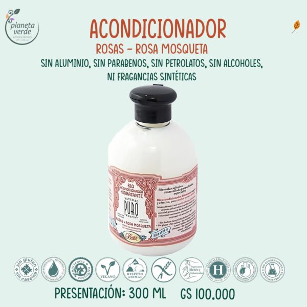 Acondicionador orgánico de Rosas y Rosa Mosqueta