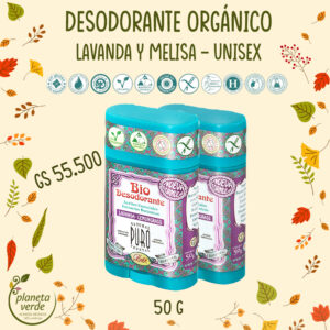Desodorante Orgánico Lavanda y Melisa – Unisex