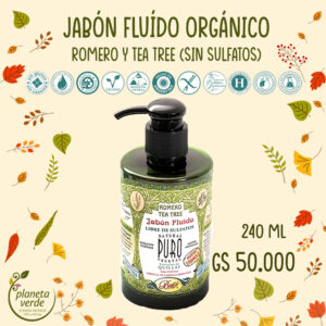 Jabón Fluido Orgánico Romero + Tea Tree