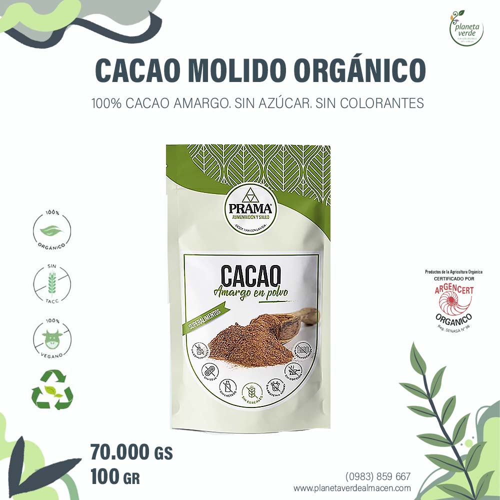 Cacao Amargo Orgánico Molido