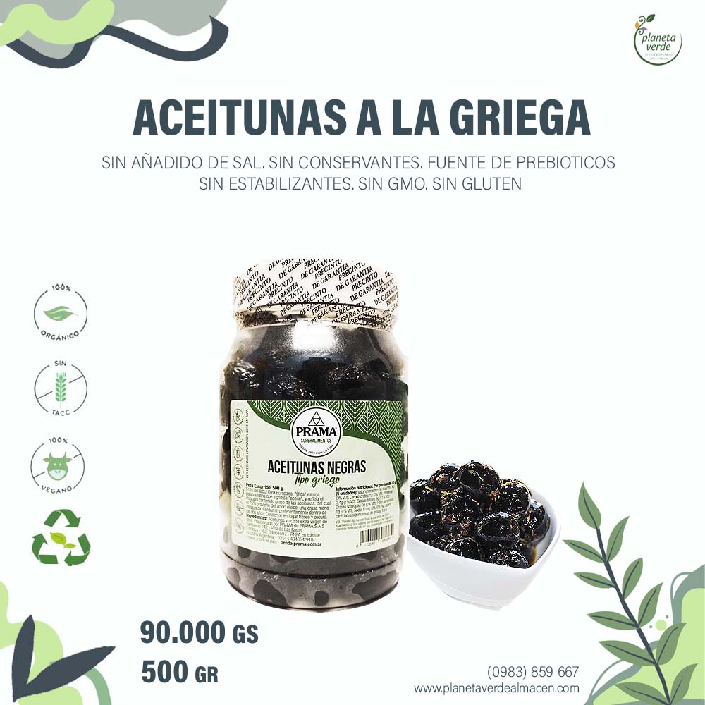 Aceitunas Negras a la Griega Orgánicas