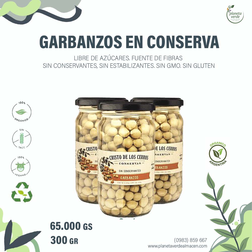 Garbanzos Orgánicos en Conserva