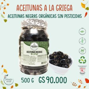 Aceitunas Negras Orgánicas a la Griega