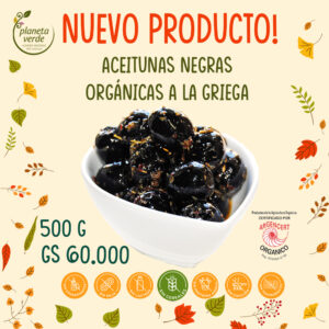 Aceitunas Negras Orgánicas a la Griega