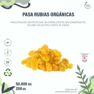 Pasas Doradas Orgánicas