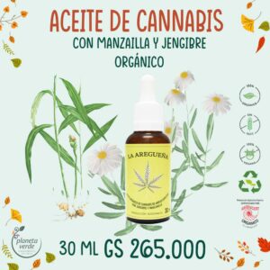 Aceite compuesto de Cannabis Orgánico + Manzanilla + Jengibre