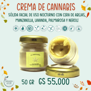 Crema Facial Sólida de Cannabis + Cera de abejas + Manzanilla