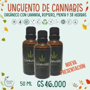 Ungüento orgánico de Cannabis, Lavanda, Romero, Menta y 38 hierbas suizas