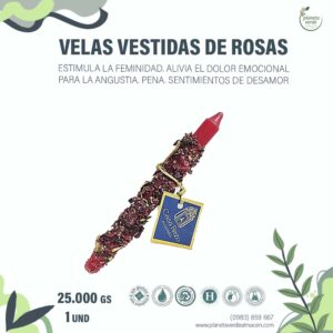 Velas Largas Vestidas de Rosas