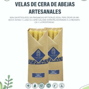 Velas Largas de Miel de Cera de Abejas
