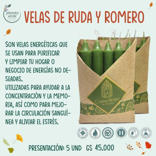 Velas Cortas de Ruda y Romero