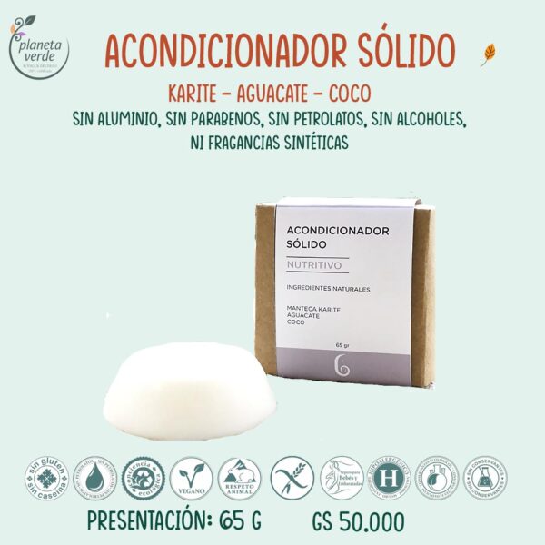 Acondicionador Sólido Orgánico - karité - aguacate - coco