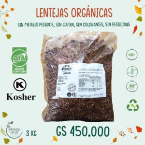 Lentejas Orgánicas x 3 Kg