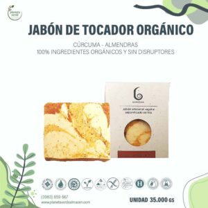Jabón de Tocador Orgánico - Cúrcuma - Almendras