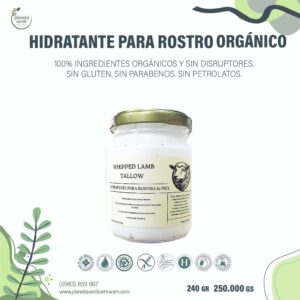 Hidratante de rostro y cuerpo Orgánico - Sebo de Cordero