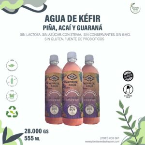 Agua de Kéfir. Piña, Acaí y Guaraná