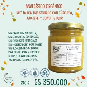 Analgésico Orgánico - Sebo de Res + Cúrcuma + Clavo de olor