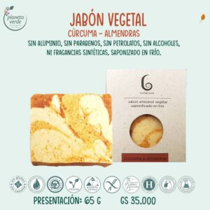 Jabón Vegetal Orgánico - Cúrcuma - Almendras