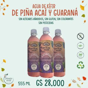 Agua de Kéfir de Piña Acaí y Guaraná