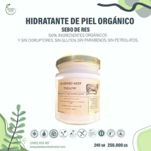 Hidratante de rostro y cuerpo Orgánico- Sebo de Res