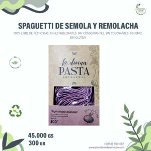 Pasta Spaguetti de Sémola y Remolacha