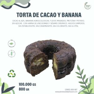 Torta de Cacao al 82% con Banana