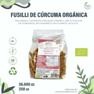 Fusilli de Cúrcuma y Pimienta Orgánica