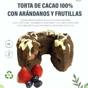 Torta de Cacao 100% Rellena de Arándanos y Frutillas
