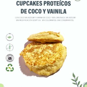 Cupcakes Proteicos de Coco y Vainilla Orgánico