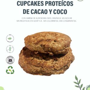 Cupcakes Proteicos de Cacao y Coco Orgánico