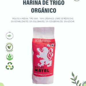 Harina Integral de Trigo Orgánico. (Buck Charrúa) Tipo 0000. Molido a Piedra
